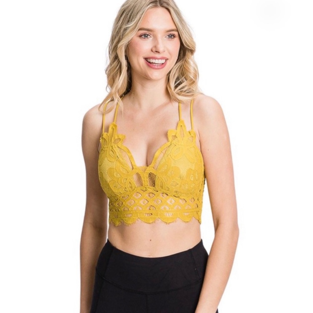 Lace embroidered bralette crop top - Picture 3 of 7